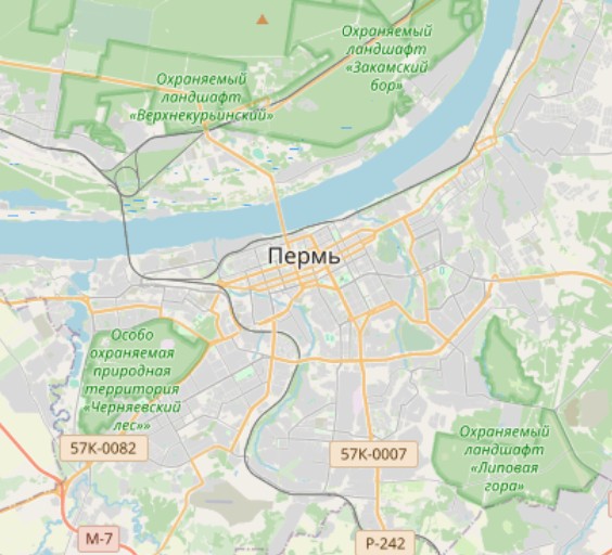 Пример карты города Пермь